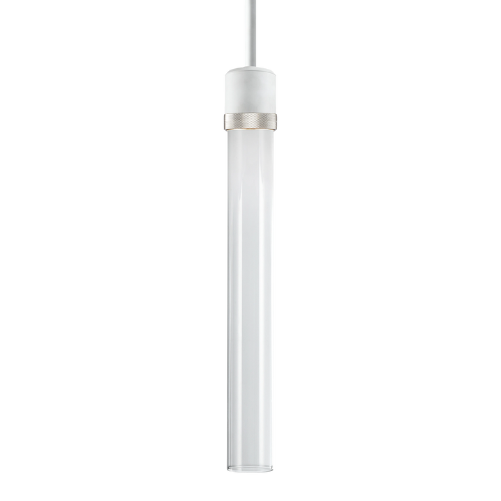 Zigrina Diamond Knurled LED Glass Pendant in Matte White by Zeev