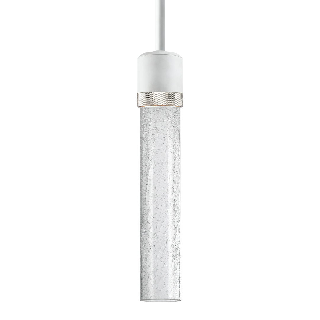 Zigrina Diamond Knurled LED Glass Pendant in Matte White by Zeev