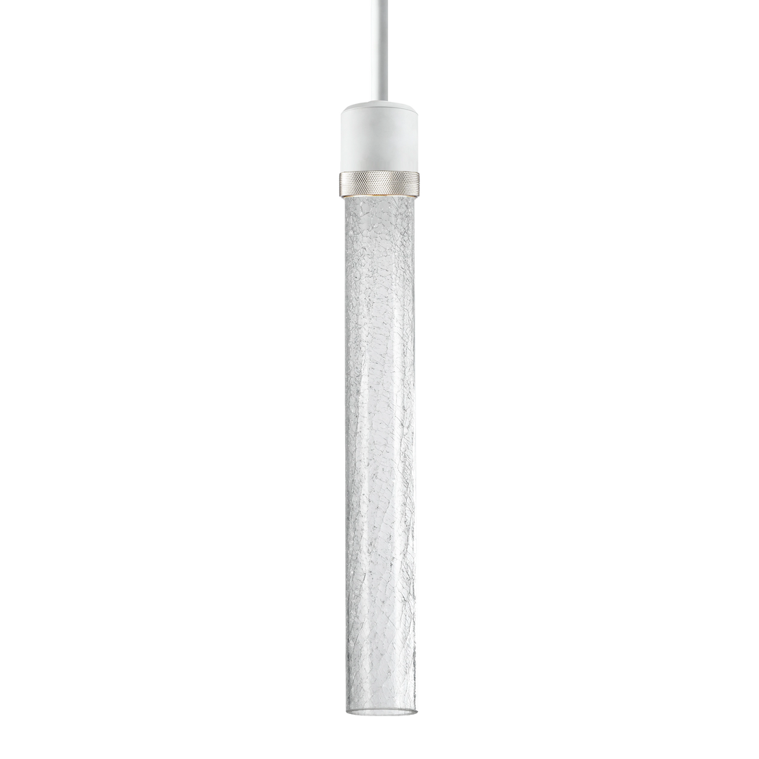 Zigrina Diamond Knurled LED Glass Pendant in Matte White by Zeev