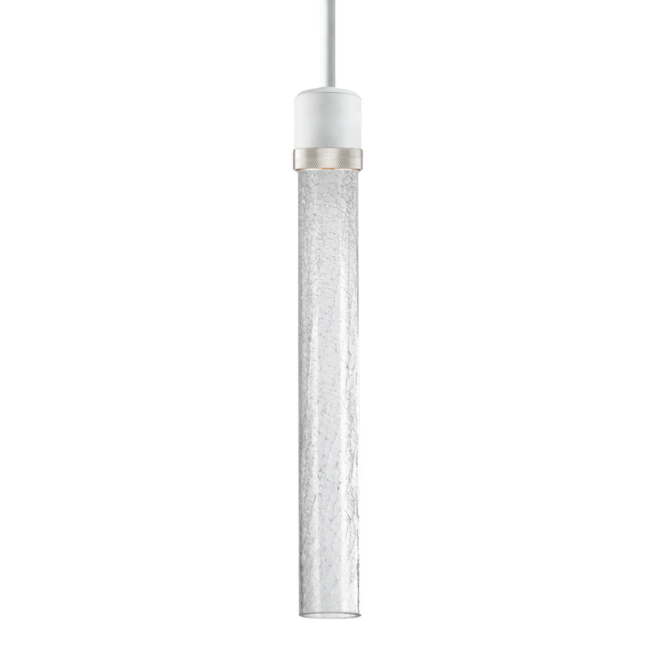 Zigrina Diamond Knurled LED Glass Pendant in Matte White by Zeev