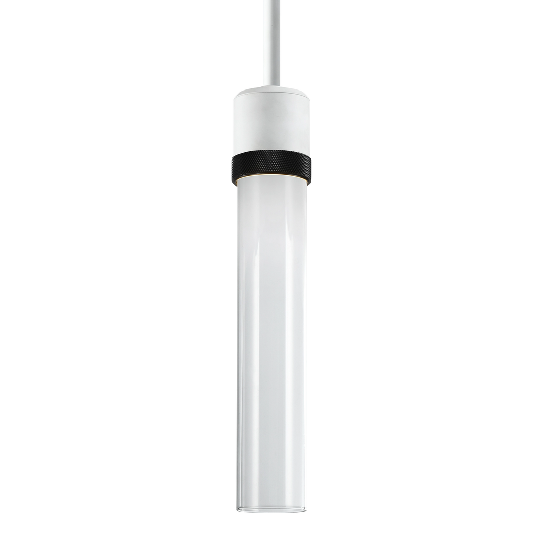 Zigrina Diamond Knurled LED Glass Pendant in Matte White by Zeev