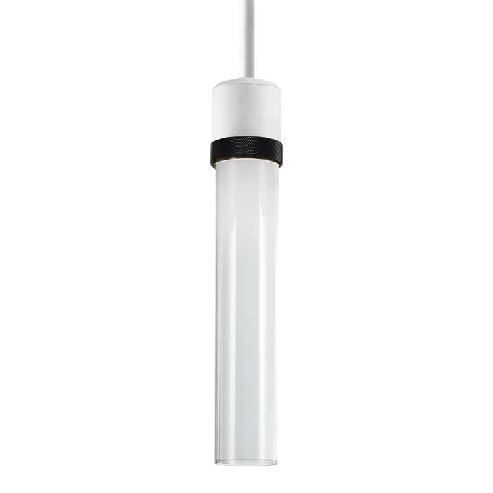 Zigrina Diamond Knurled LED Glass Pendant in Matte White by Zeev