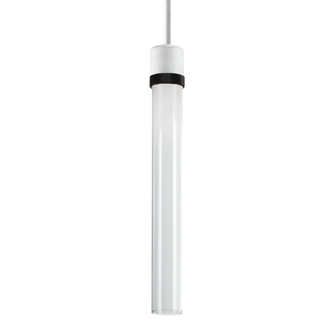 Zigrina Diamond Knurled LED Glass Pendant in Matte White by Zeev