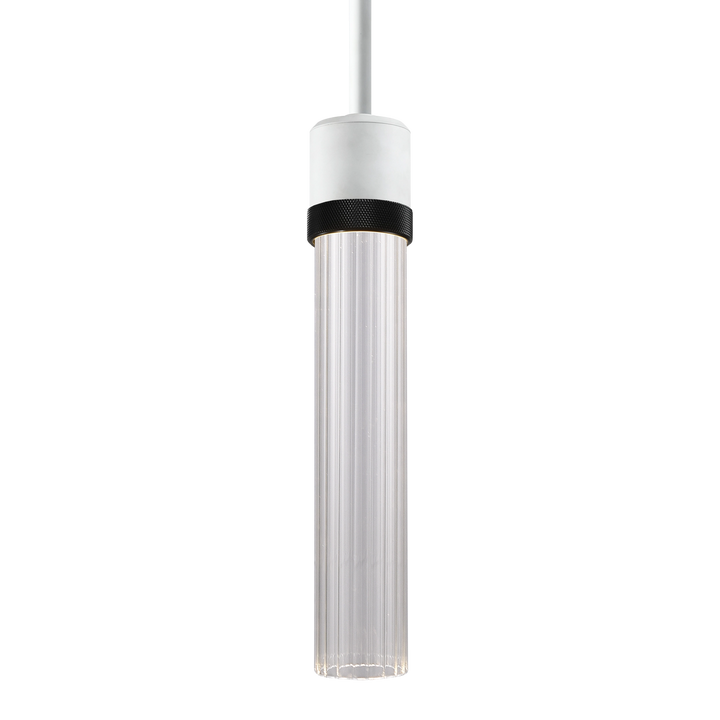Zigrina Diamond Knurled LED Glass Pendant in Matte White by Zeev