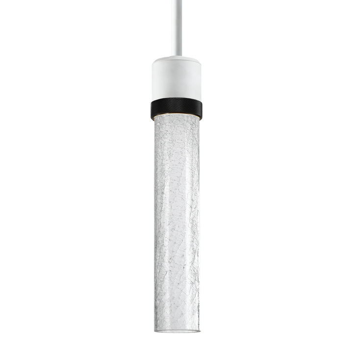 Zigrina Diamond Knurled LED Glass Pendant in Matte White by Zeev