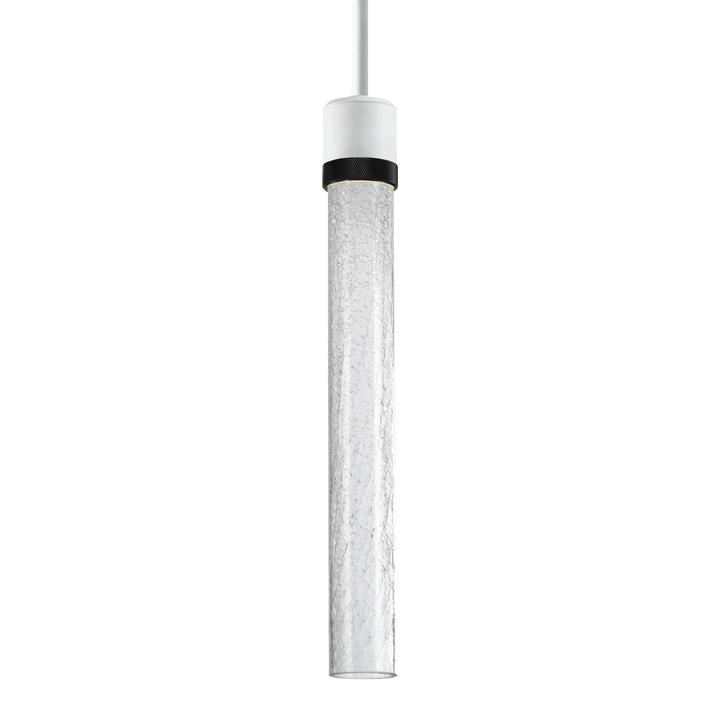 Zigrina Diamond Knurled LED Glass Pendant in Matte White by Zeev