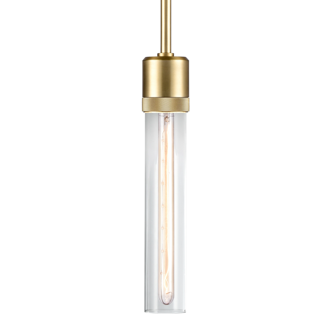 Zigrina Diamond Knurled Glass Pendant in Aged Brass by Zeev