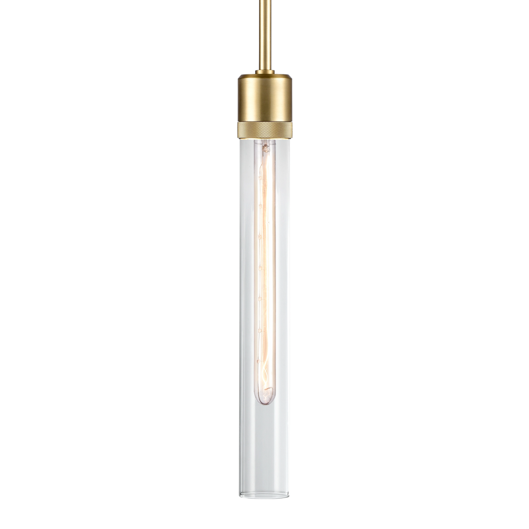 Zigrina Diamond Knurled Glass Pendant in Aged Brass by Zeev