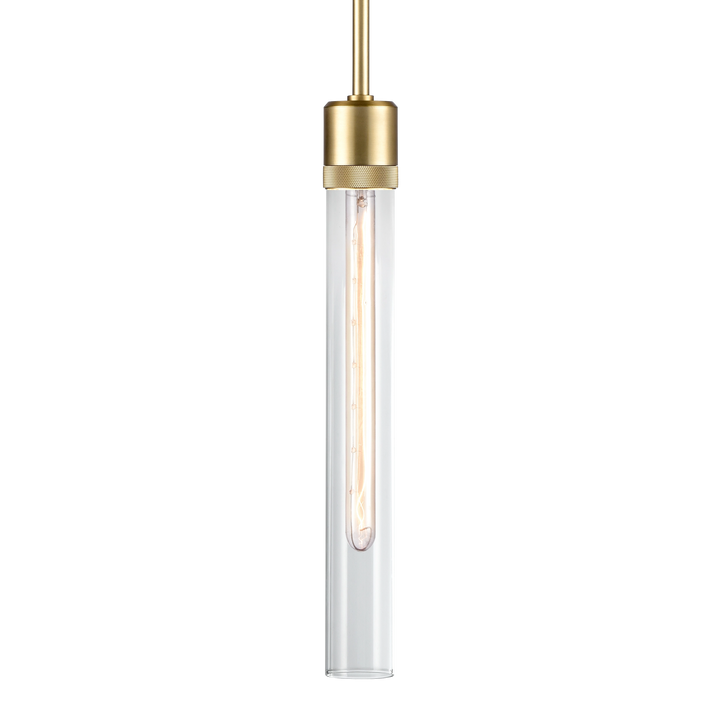 Zigrina Diamond Knurled Glass Pendant in Aged Brass by Zeev