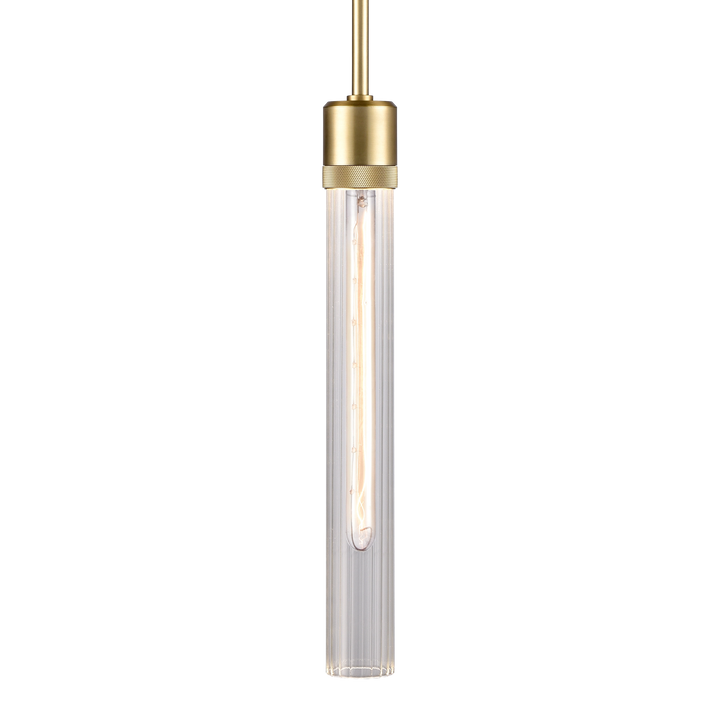 Zigrina Diamond Knurled Glass Pendant in Aged Brass by Zeev