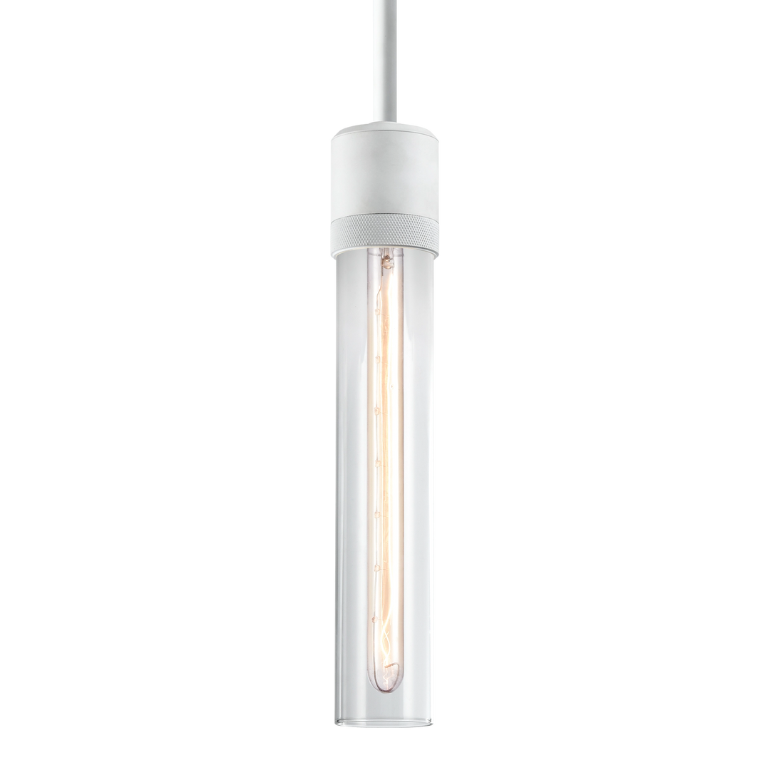 Zigrina Diamond Knurled Glass Pendant in Matte White by Zeev