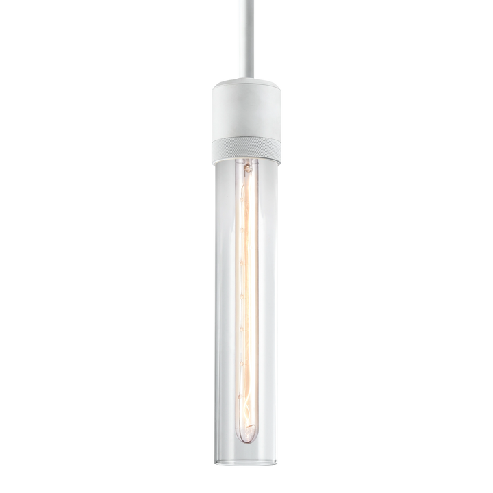 Zigrina Diamond Knurled Glass Pendant in Matte White by Zeev