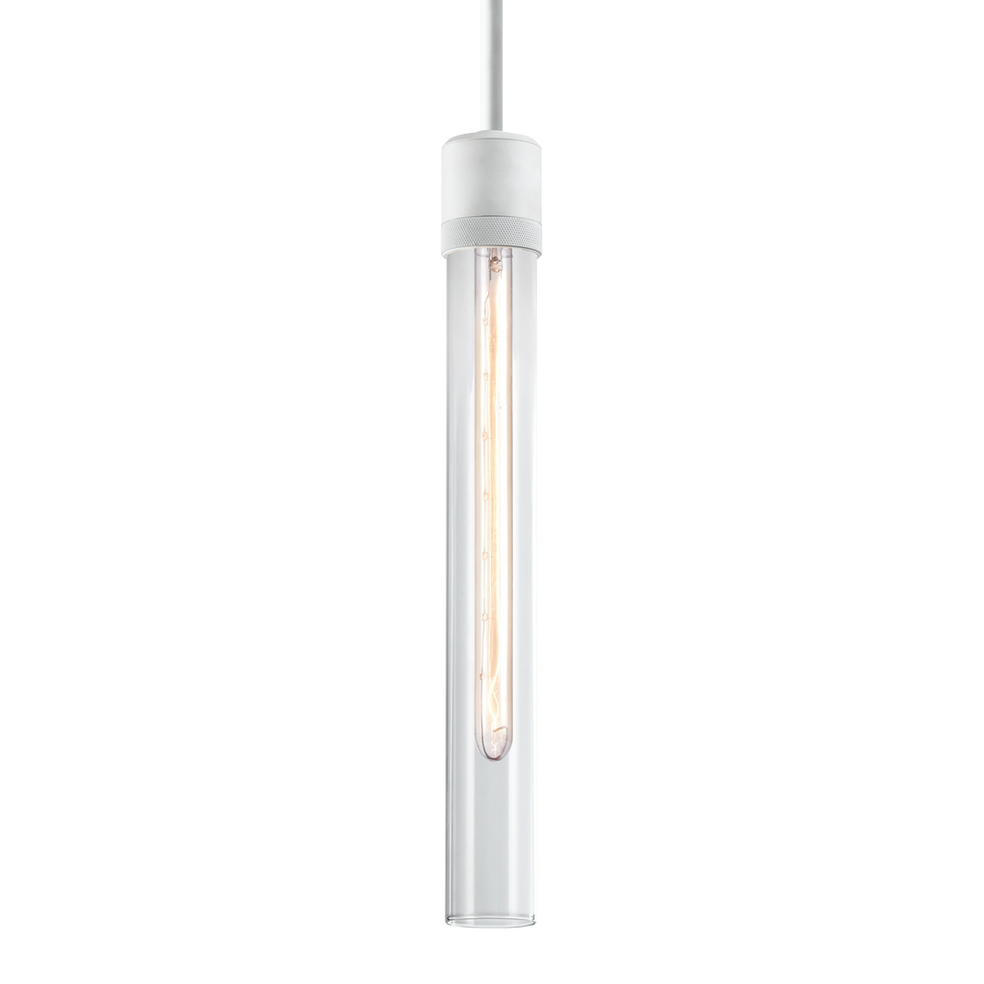 Zigrina Diamond Knurled Glass Pendant in Matte White by Zeev