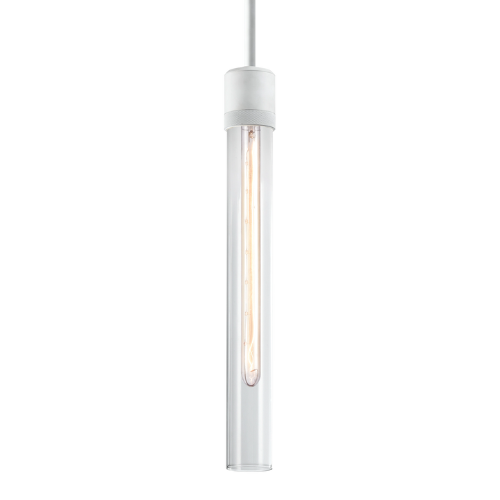 Zigrina Diamond Knurled Glass Pendant in Matte White by Zeev