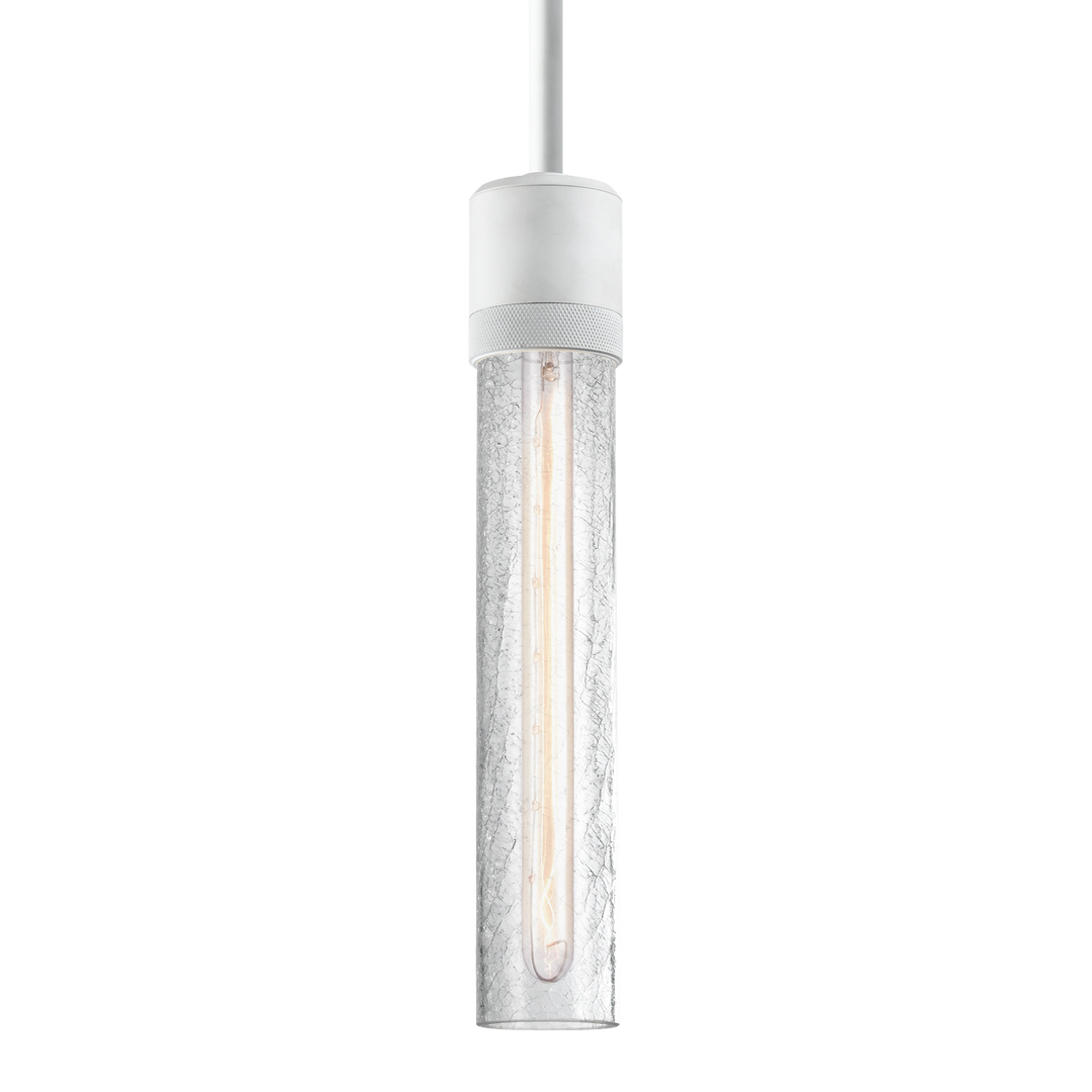 Zigrina Diamond Knurled Glass Pendant in Matte White by Zeev