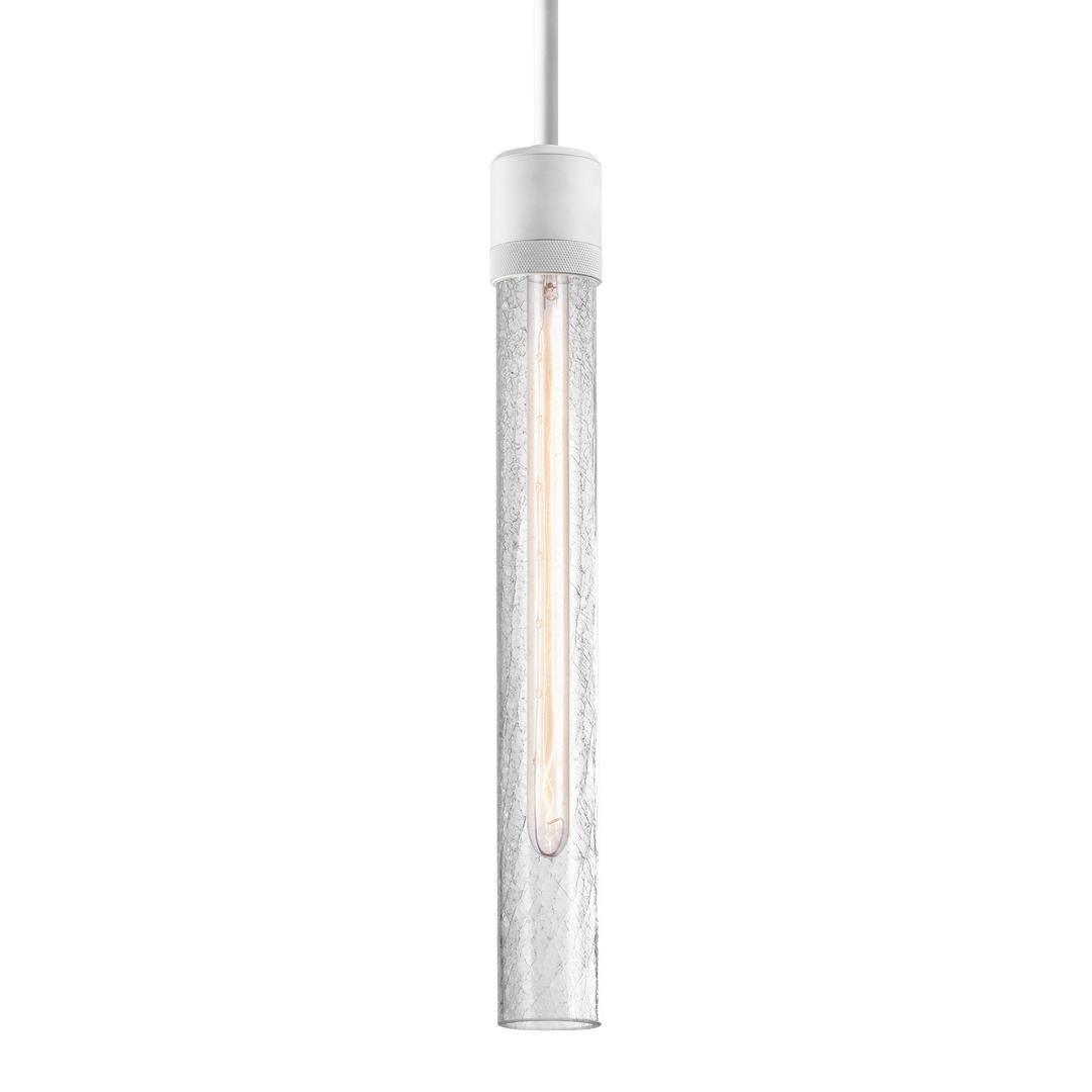 Zigrina Diamond Knurled Glass Pendant in Matte White by Zeev