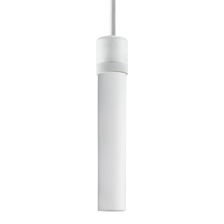 Zigrina Diamond Knurled Glass Pendant in Matte White by Zeev