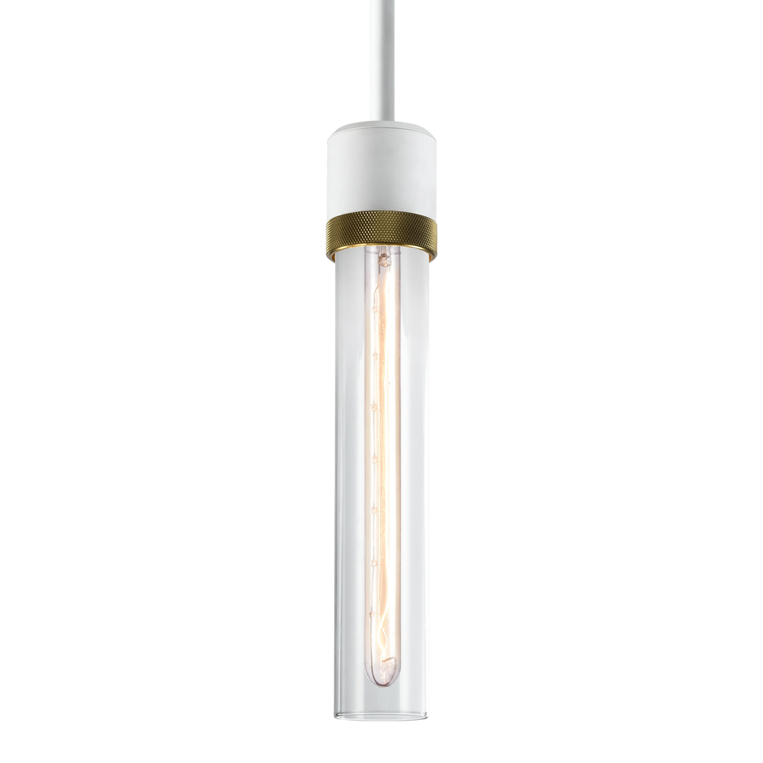 Zigrina Diamond Knurled Glass Pendant in Matte White by Zeev