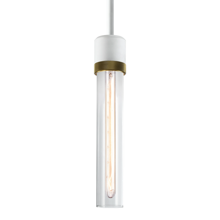 Zigrina Diamond Knurled Glass Pendant in Matte White by Zeev
