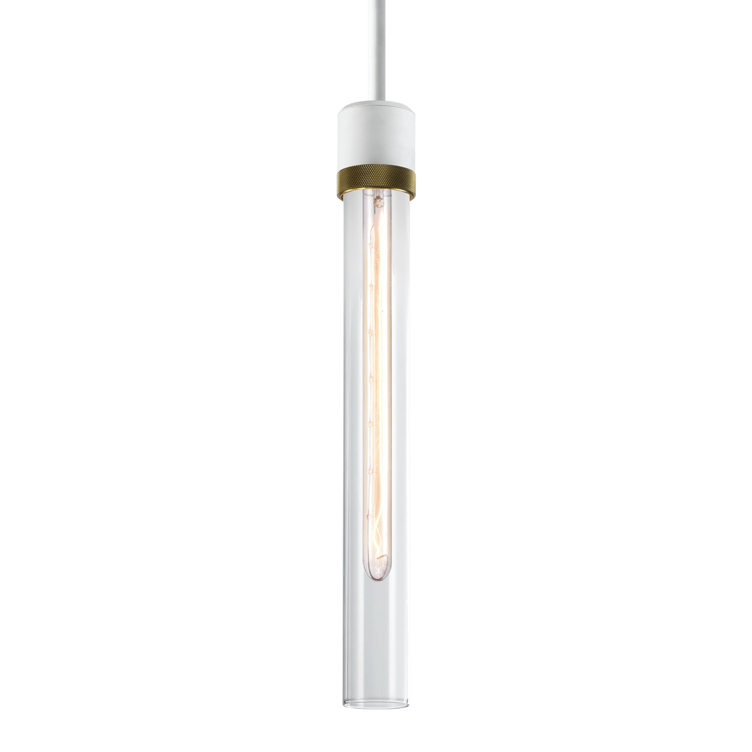 Zigrina Diamond Knurled Glass Pendant in Matte White by Zeev