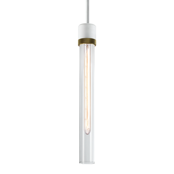 Zigrina Diamond Knurled Glass Pendant in Matte White by Zeev