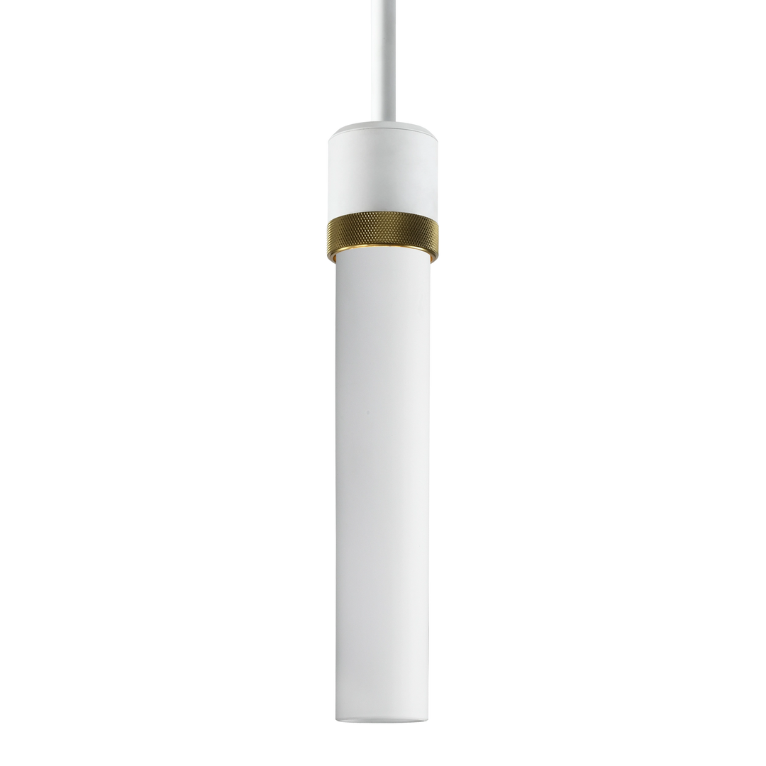 Zigrina Diamond Knurled Glass Pendant in Matte White by Zeev