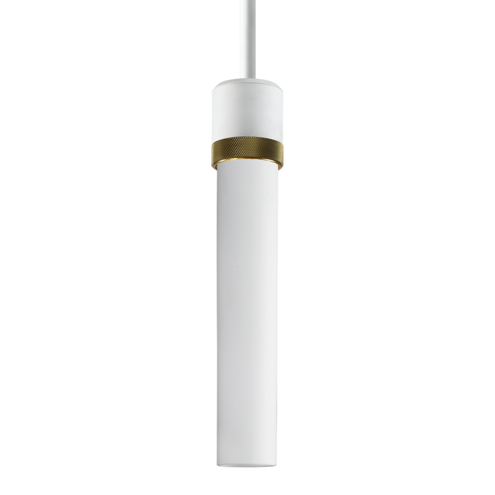 Zigrina Diamond Knurled Glass Pendant in Matte White by Zeev
