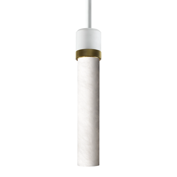 Zigrina Diamond Knurled Glass Pendant in Matte White by Zeev