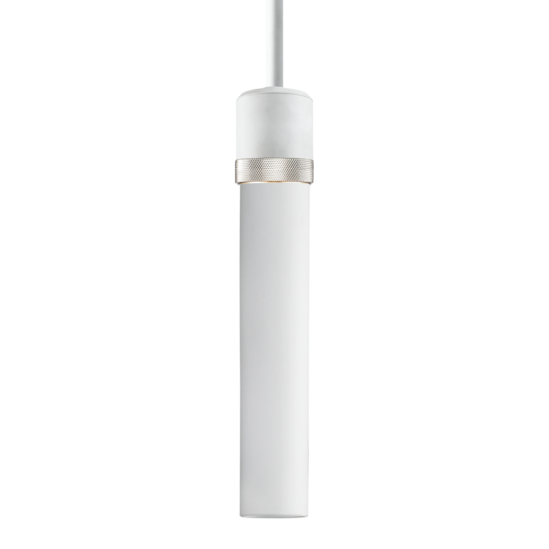 Zigrina Diamond Knurled Glass Pendant in Matte White by Zeev
