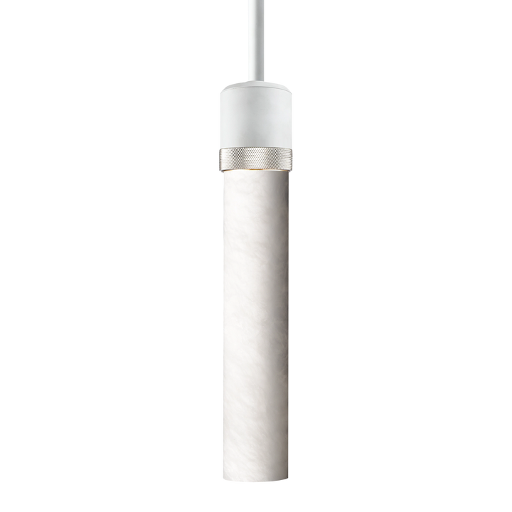 Zigrina Diamond Knurled Glass Pendant in Matte White by Zeev
