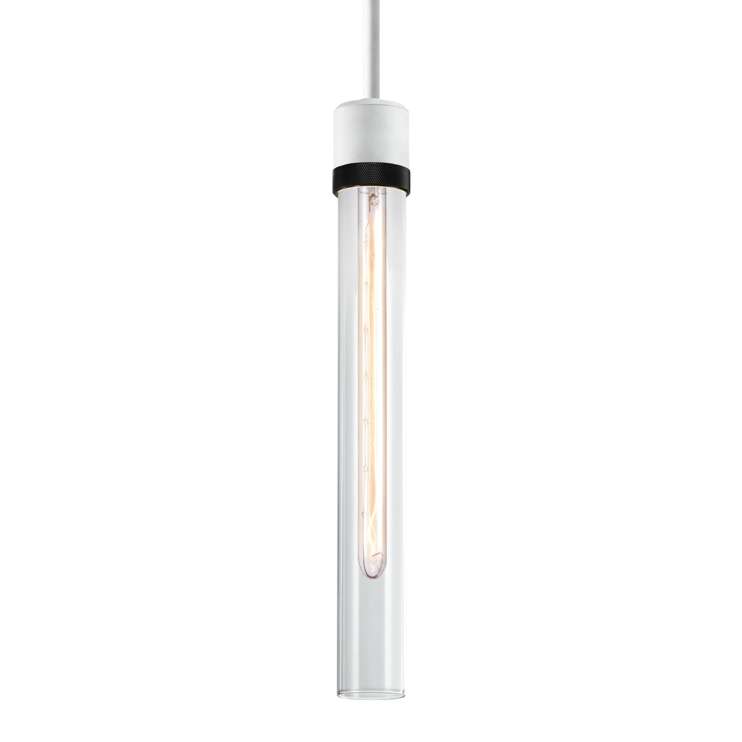 Zigrina Diamond Knurled Glass Pendant in Matte White by Zeev