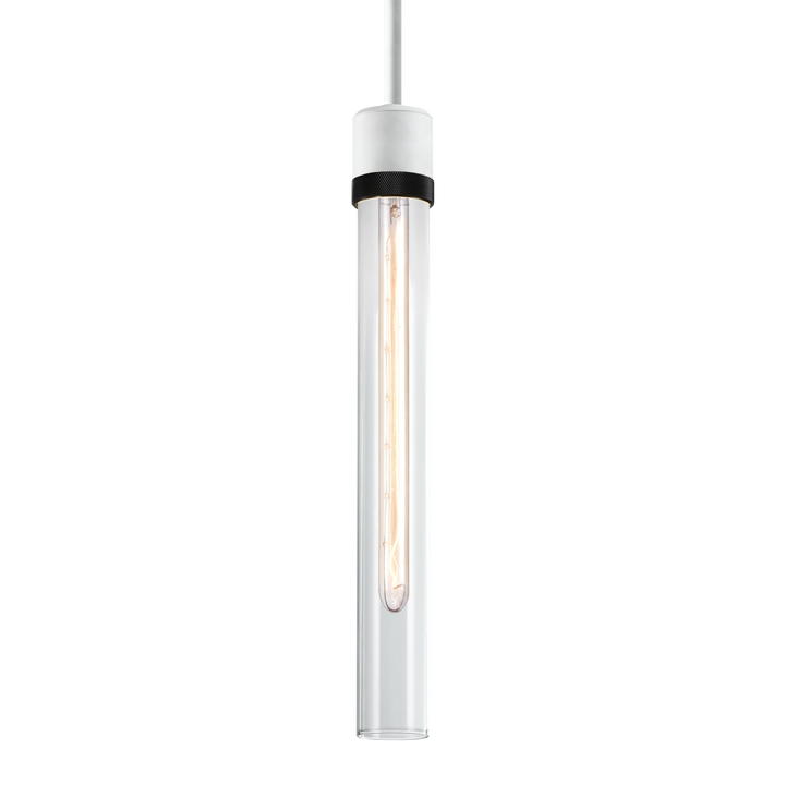 Zigrina Diamond Knurled Glass Pendant in Matte White by Zeev