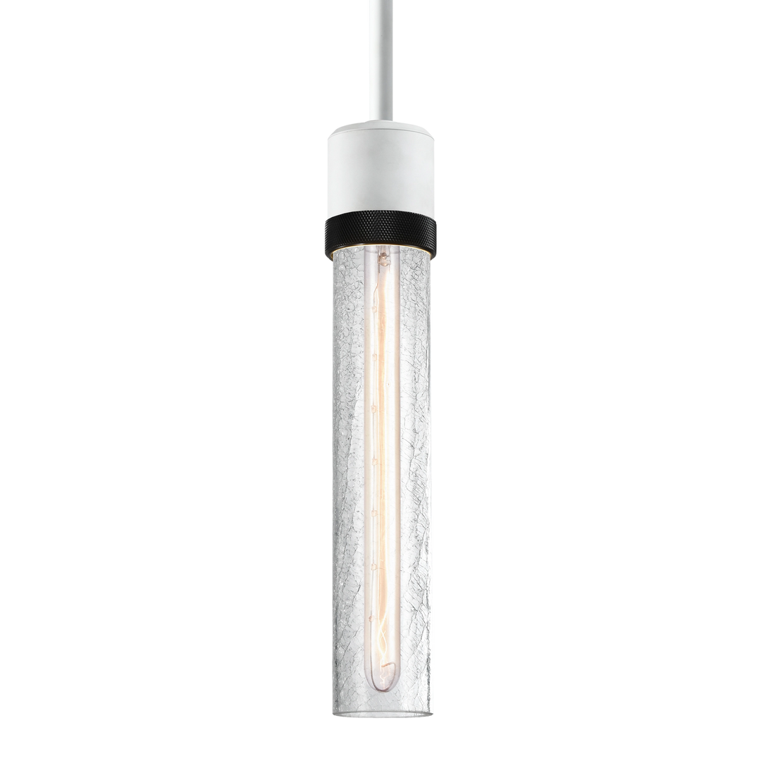 Zigrina Diamond Knurled Glass Pendant in Matte White by Zeev