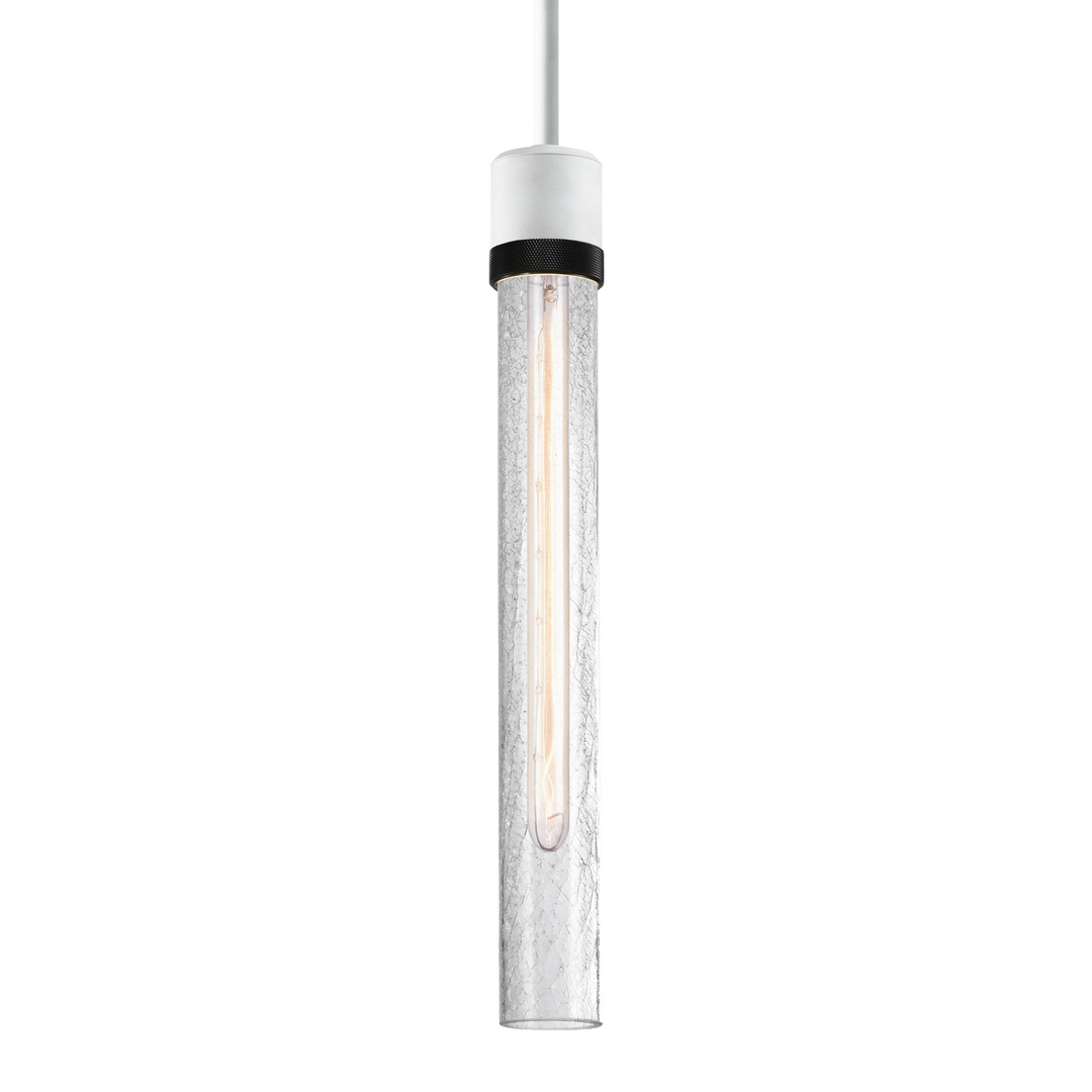 Zigrina Diamond Knurled Glass Pendant in Matte White by Zeev