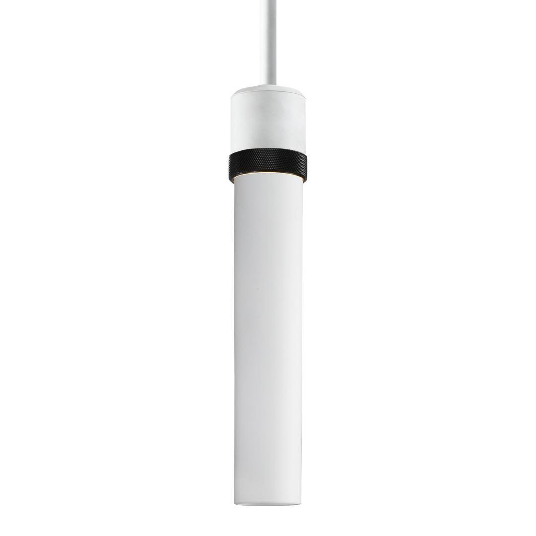 Zigrina Diamond Knurled Glass Pendant in Matte White by Zeev