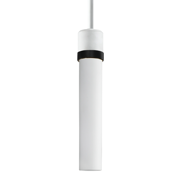 Zigrina Diamond Knurled Glass Pendant in Matte White by Zeev