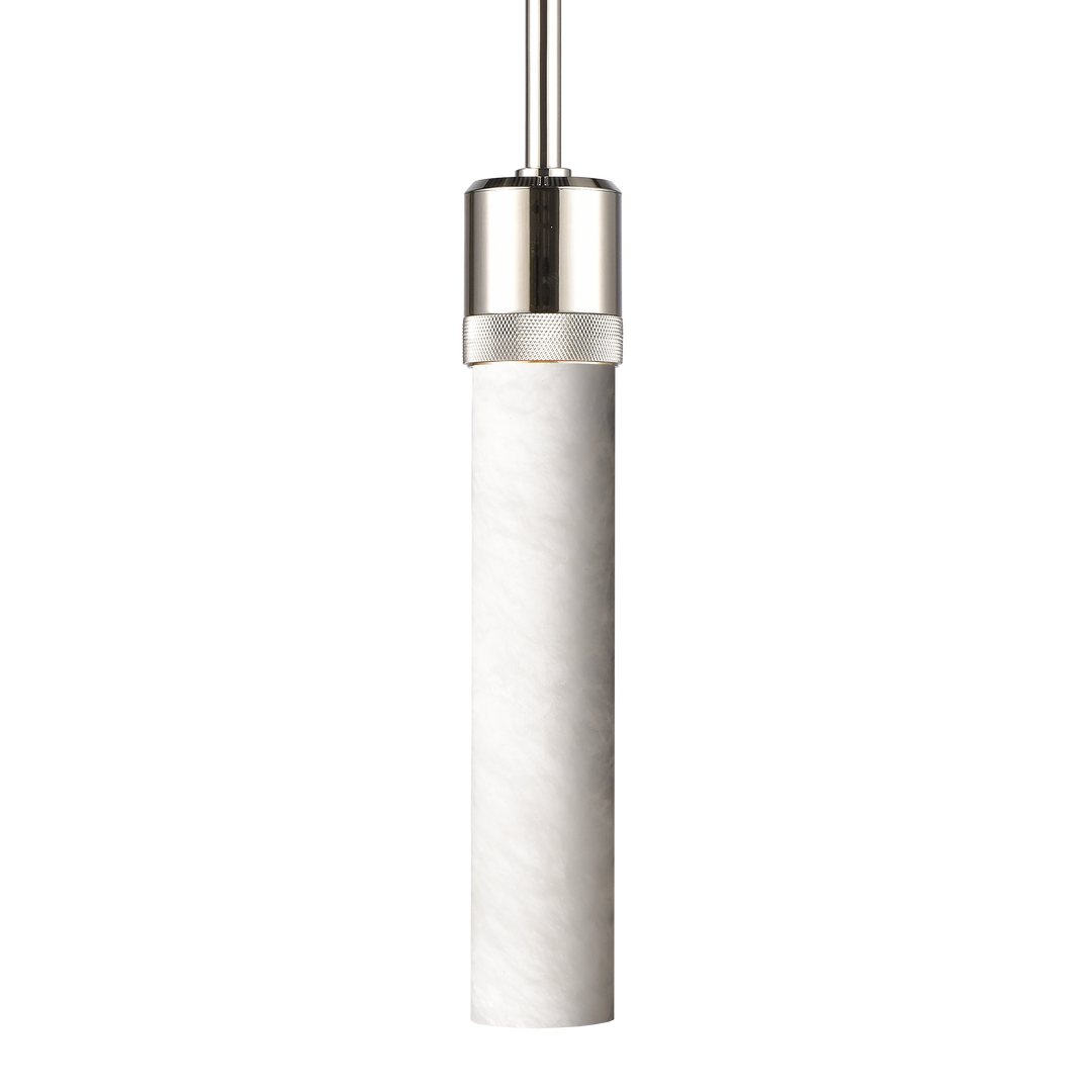 Zigrina Diamond Knurled Glass Pendant in Polished Nickel by Zeev
