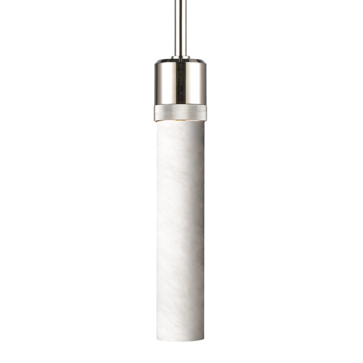 Zigrina Diamond Knurled Glass Pendant in Polished Nickel by Zeev