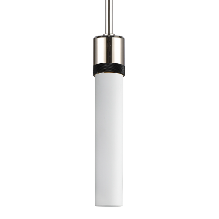 Zigrina Diamond Knurled Glass Pendant in Polished Nickel by Zeev