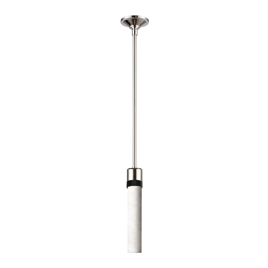 Zigrina Diamond Knurled Glass Pendant in Polished Nickel by Zeev
