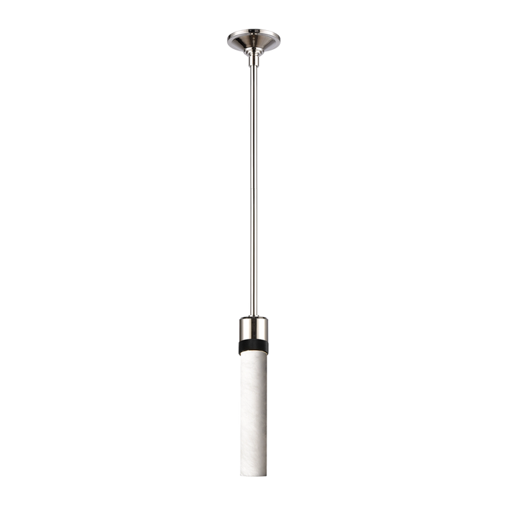 Zigrina Diamond Knurled Glass Pendant in Polished Nickel by Zeev