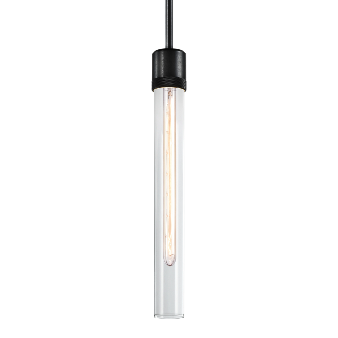 Zigrina Diamond Knurled Glass Pendant in Satin Brushed Black by Zeev