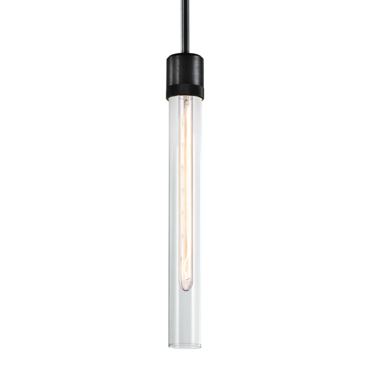 Zigrina Diamond Knurled Glass Pendant in Satin Brushed Black by Zeev