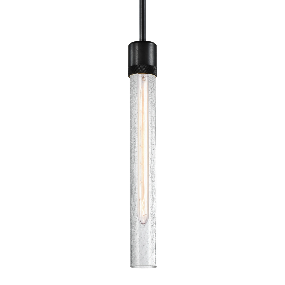 Zigrina Diamond Knurled Glass Pendant in Satin Brushed Black by Zeev