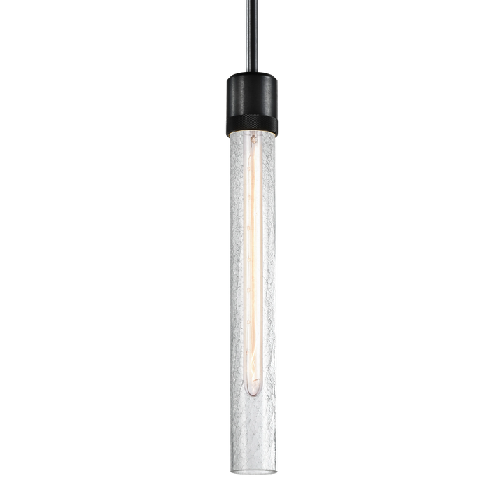 Zigrina Diamond Knurled Glass Pendant in Satin Brushed Black by Zeev
