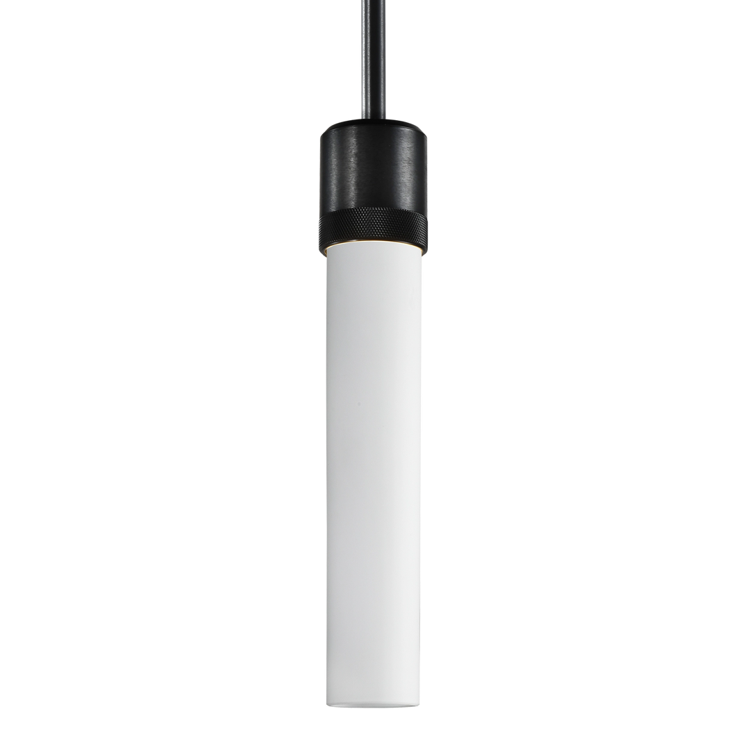 Zigrina Diamond Knurled Glass Pendant in Satin Brushed Black by Zeev