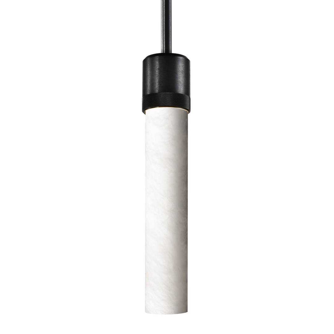 Zigrina Diamond Knurled Glass Pendant in Satin Brushed Black by Zeev