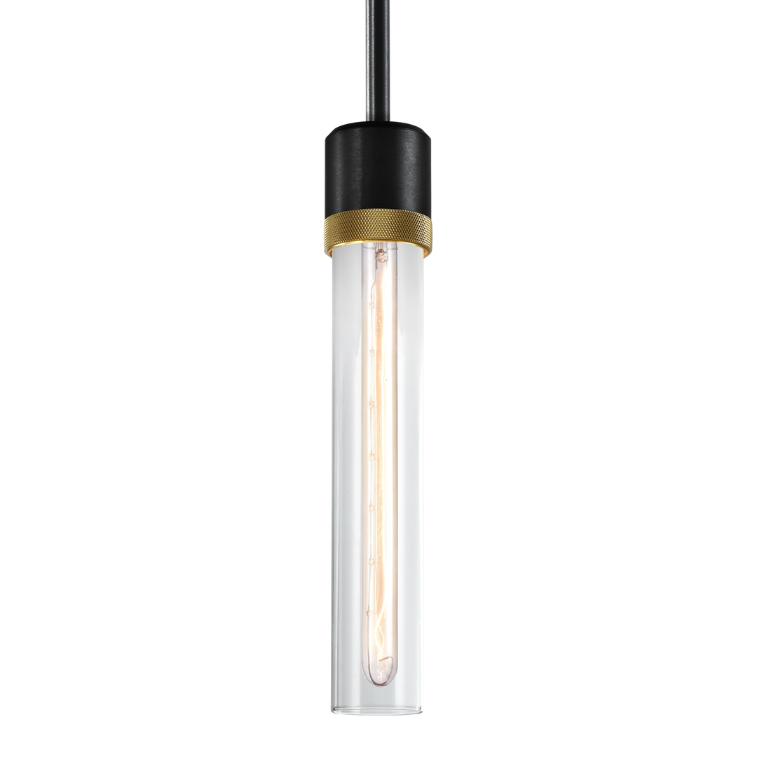 Zigrina Diamond Knurled Glass Pendant in Satin Brushed Black by Zeev