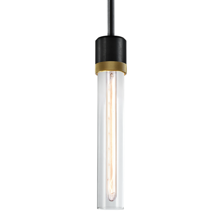 Zigrina Diamond Knurled Glass Pendant in Satin Brushed Black by Zeev