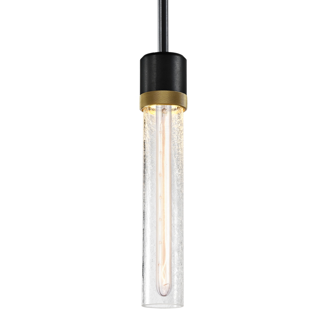Zigrina Diamond Knurled Glass Pendant in Satin Brushed Black by Zeev